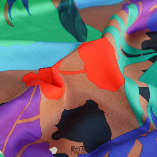Satin viscose imprimé digital floral