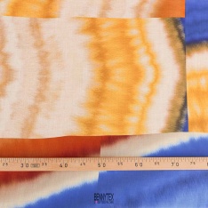 voile de lin viscose dessin carré tie and dye