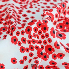 twill viscose petite fleurs fond ecru clair sublime
