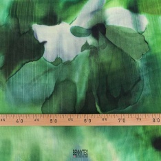 crepe viscose vert tie and dye grosse fleurs