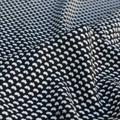 crepe viscose marocain dessin origamique noir et blanc