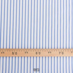 popeline de coton polyamide elasthanne fond blanc rayure indigo