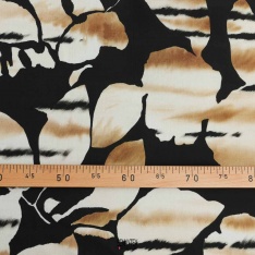 fibranne viscose ethique fond noir fleurs beige et ocre