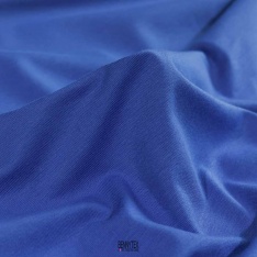 coupon 3 m maille jersey coton elastanne bleu electrique made in france