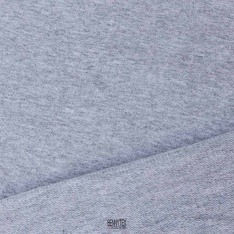 molleton coton interlock 100% gris chiné made in france