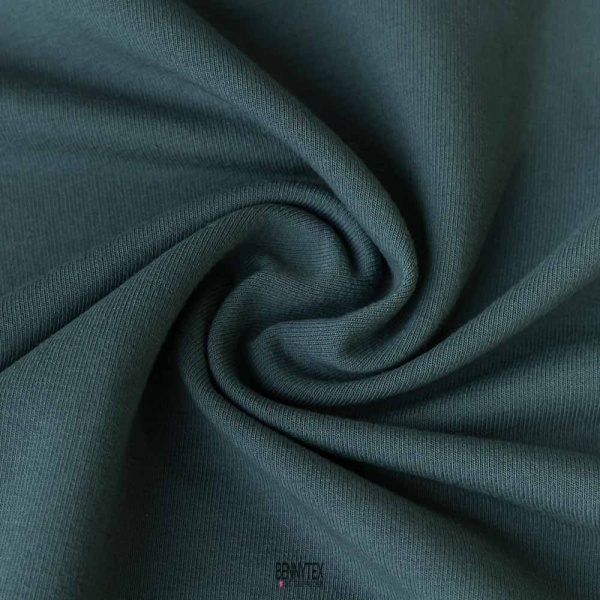 molleton coton interlock 100% bleu paon made in france