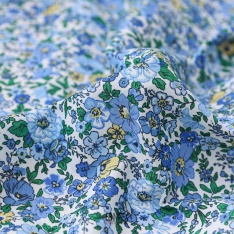 voile de coton italien style lyberté souple sublime pastel color bleu