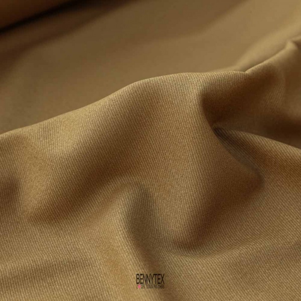 coupon gabardine de coton luxe lourd camel elasthanne