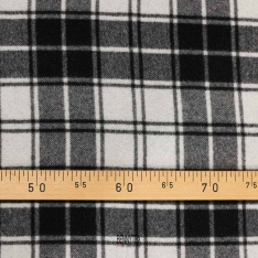 coupon velours de laine carreau fond blanc et noir tres doux