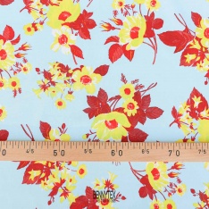popeline de coton 120 fils ciel rouge carmi bordeau jaune