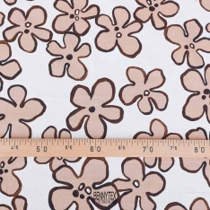 voile de coton souple fleurs fond beige
