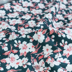 cretonne libertad 100% coton 120 cm marine duck et fleurs