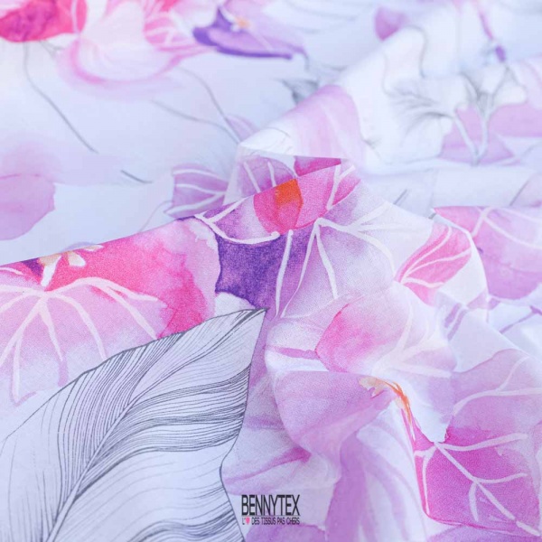 cretonne 100% coton grosses fleurs