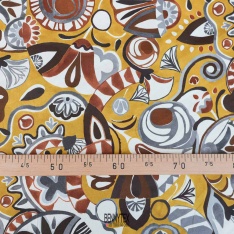 popeline 100%coton souple marron choco beige safran style africa