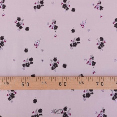 popeline mini sergé 100% coton fond rose petites fleurs