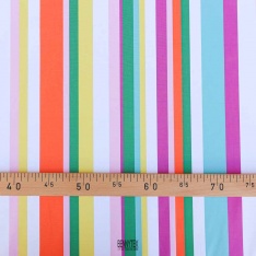 popeline 100% coton motifs rayures multicolor