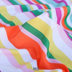 popeline 100% coton motifs rayures multicolor