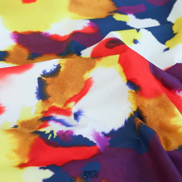 popeline de luxe 100% coton dessin multicolor