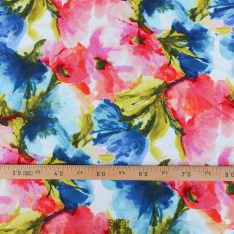 popeline 100% coton grosses fleurs tropical