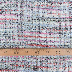 tweed malhia de luxe bouclette pastel clair corail rose parme noir gris