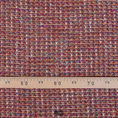 tweed chamel de luxe bouclette melangé brique