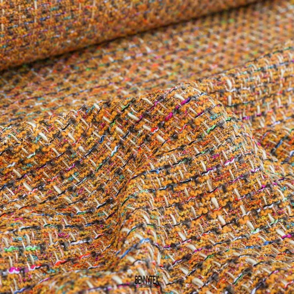 tweed chamel de luxe bouclette safran