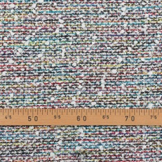 tweed malhia de luxe bouclettes mélangées fond blanc multicolor
