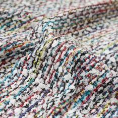tweed malhia de luxe bouclettes mélangées fond blanc multicolor