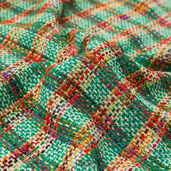 tweed laine de luxe vert lurex multicolor