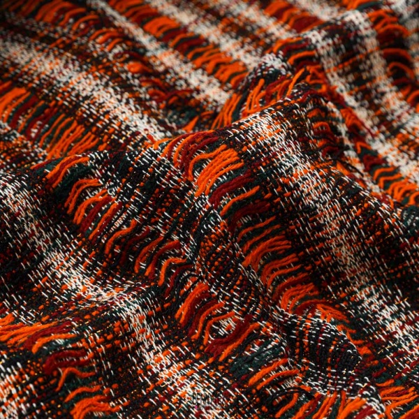 tweed malhia de luxe lurex fond noir orange