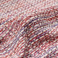 tweed malhia de luxe bouclettes mélangées fond écru lurex argent