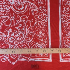 voile de coton batique indien rouge rouille fond cassé