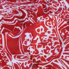 voile de coton batique indien rouge rouille fond cassé