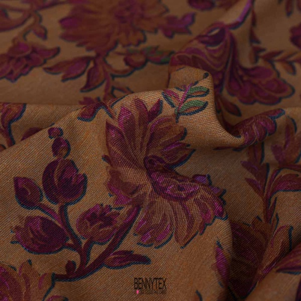 fibranne viscose style sesame ocre tabac prune sublime et souple