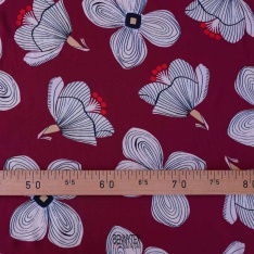 fibranne viscose de luxe cerise coquelicot trefle fleurs
