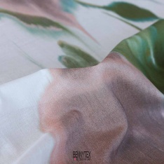 voile de coton fleurs pale fond blanc creme