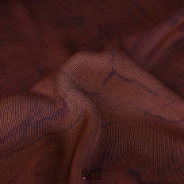 satin de viscose nomade tabac prune abstrait