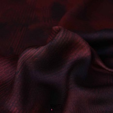 fibranne viscose de luxe satiné de viscose lie de vin prune et noir