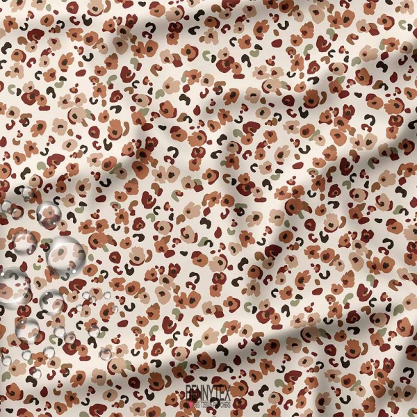 impermeable strecht dit pul safari fond blanc tache leopard