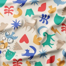 impermeable strecht dit pul enfant bleu pale animaux