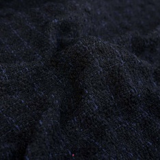 tweed charmel de luxe fond noir et bleu nuit rayure