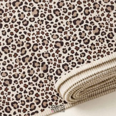 velours 1000 raie coton leopard fond beige