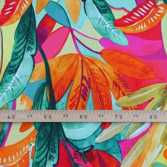 lin viscose digital fleuri multicolor