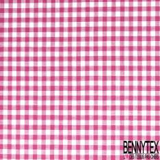 Coupon 3m Coton Teint Vichy Framboise Blanc