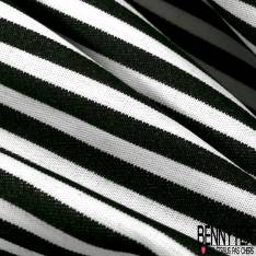 Coupon 3m Coton Imprimé Rayure Noir Blanc Verticale