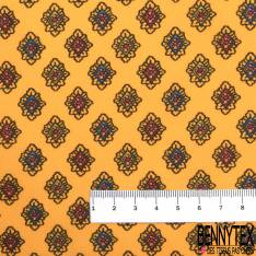 Coton Imprimé Provençale fond Jaune Or