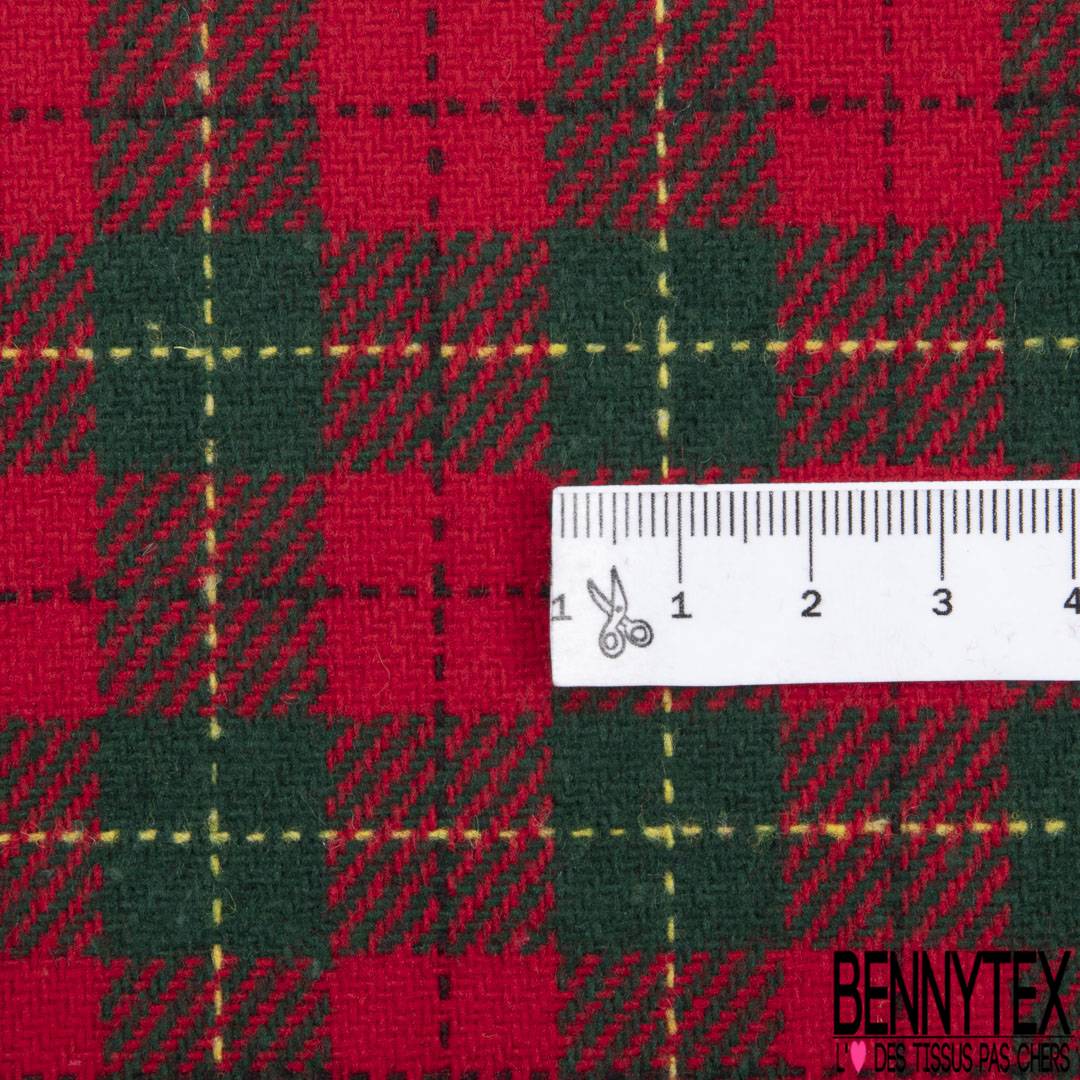 Laine Motif Ecossais Vert Anglais Jaune Rouge Bennytex Vente De Tissus Pas Cher Au Metre