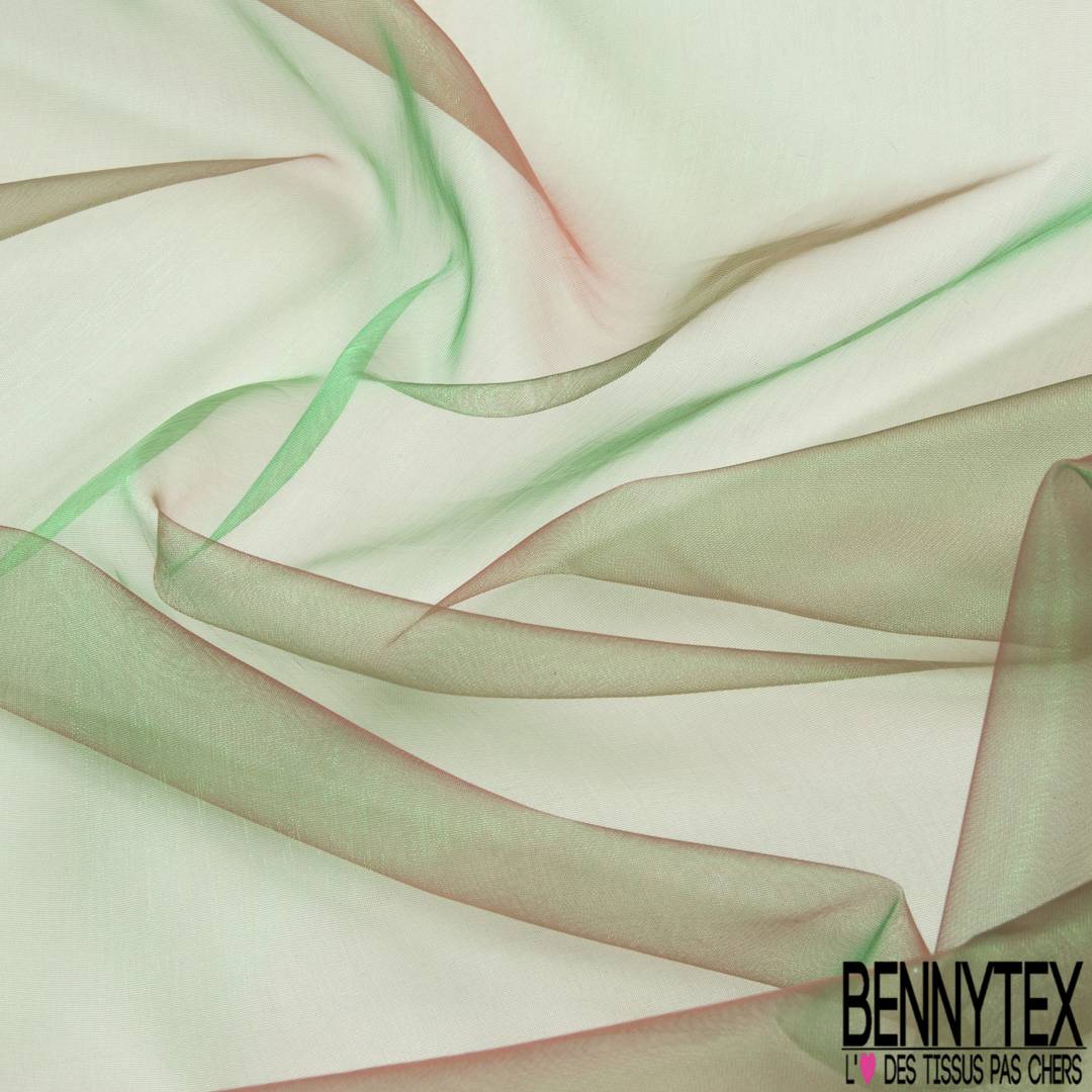 Organza Chatoyant Coloris Rouge Vert Bennytex Vente De Tissus Pas Cher Au Metre