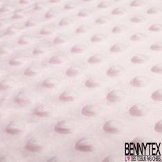 Minky Pois effet Gaufré Uni Rose Layette
