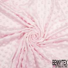 Minky Pois effet Gaufré Uni Rose Layette